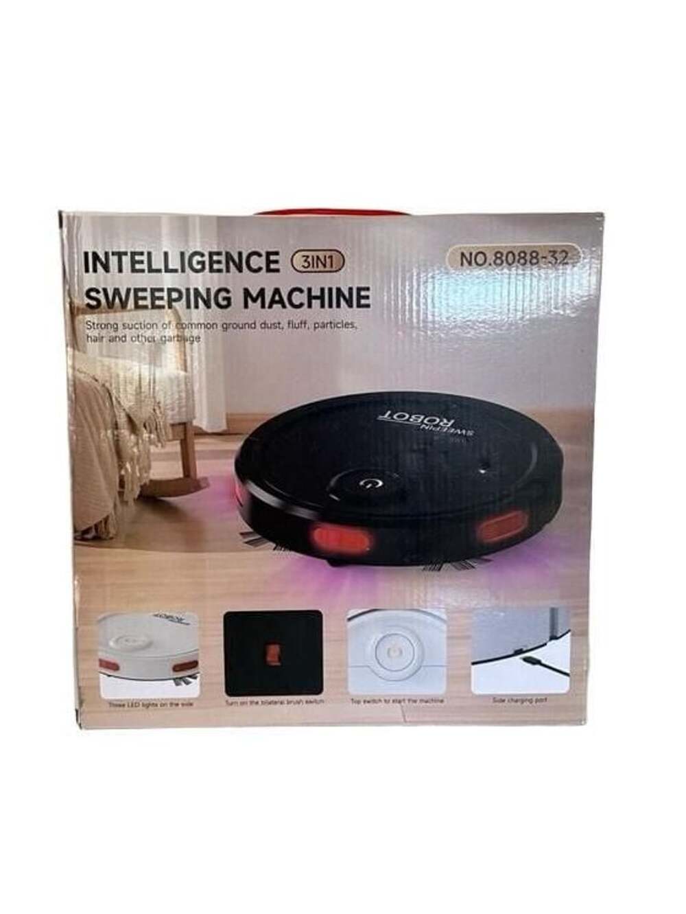 Intelligence Sweeping Machine 3-in-1 Robot Vacuum No.8088-32 Black